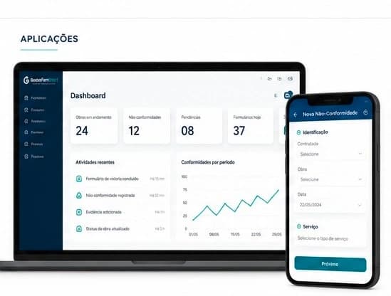 Interface do GestorFormSmart em computador e celular